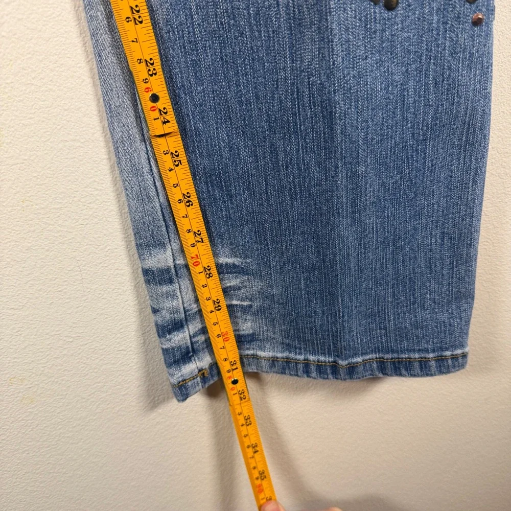 Younique Womens Studded Medium‎ Wash Denim Jeans Blue Size 11 Vintage Y2K